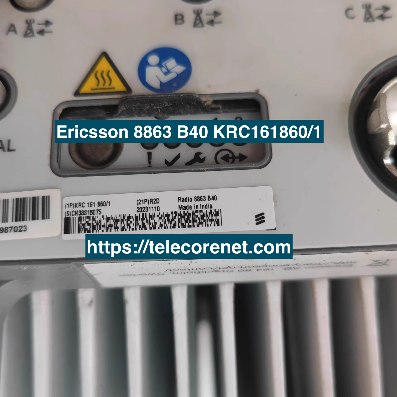 Ericsson 8863 B40 KRC161860/1 outdoor radio unit for LTE Band 40 and 5G NR networks, reliable and energy-efficient