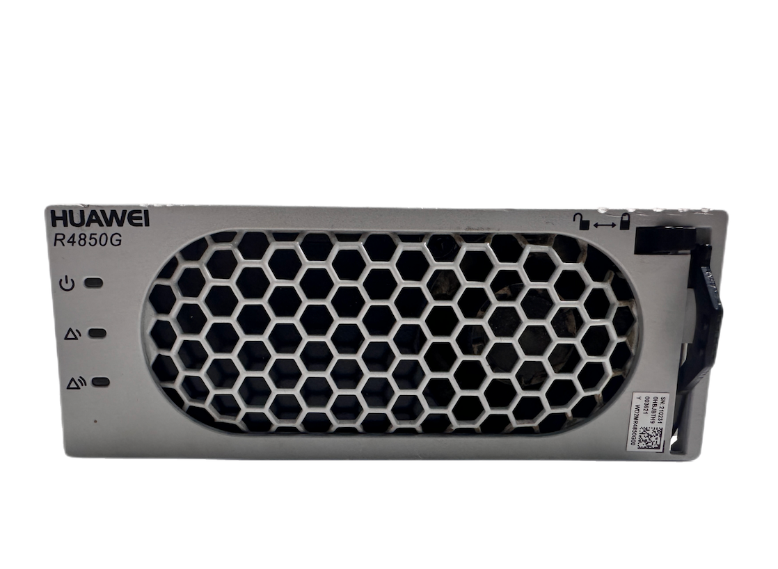 Huawei R4850G 48V 3000W rectifier module for telecom DC power systems, compact and efficient design with 96% efficiency