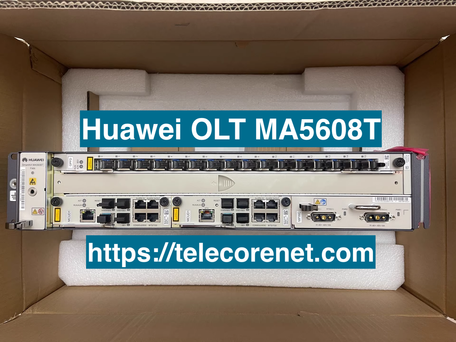 Huawei OLT MA5608T, original compact optical line terminal for FTTx networks, supporting GPON/EPON, tested quality, fast shipping, bulk purchase support