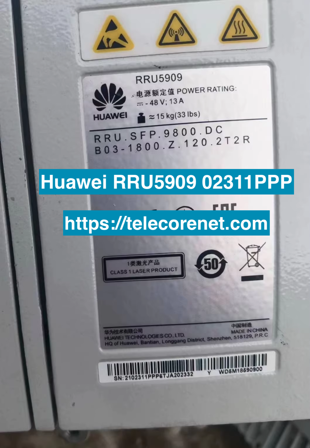 Huawei RRU5909 02311PPP outdoor remote radio unit